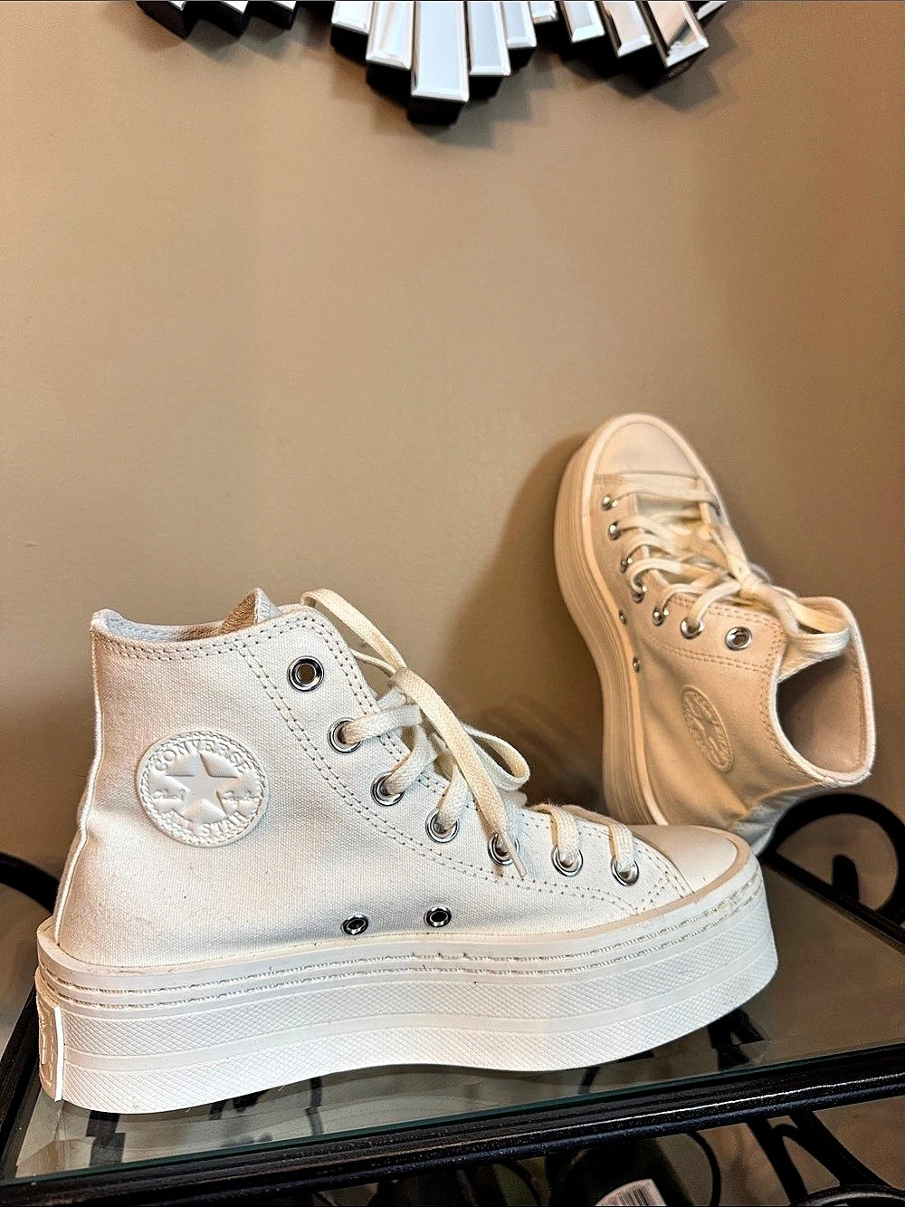 Converse Run Star Hike Platform High Top Sneakers White US 6